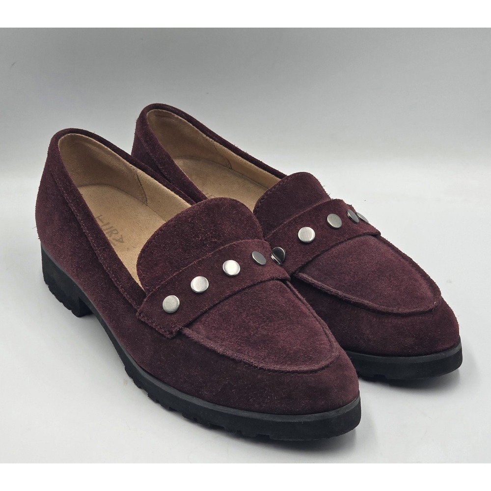 Naturalizer Size 8M Gaia Women's Maroon Burgundy Suede Leather Loafers Shoes
